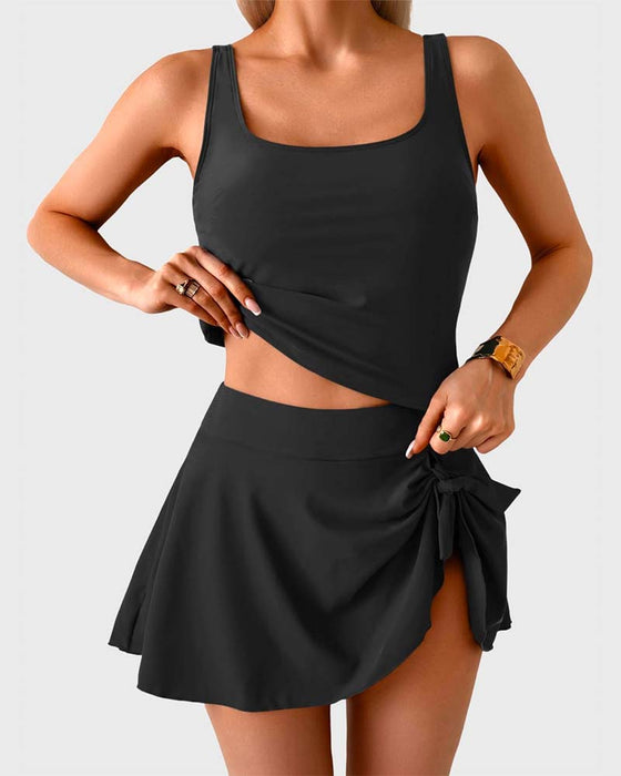 Tankini Wiązanie Z Boku Styl Wakacyjny
