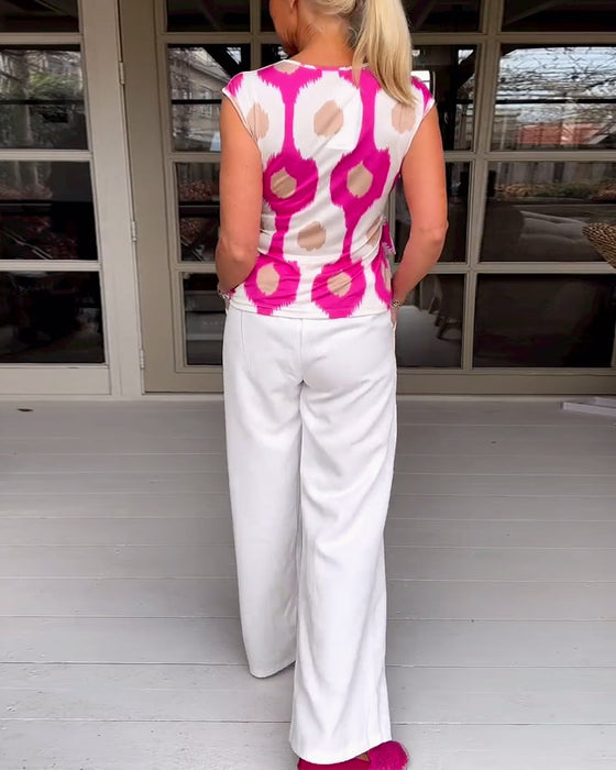 Bluzka z nadrukiem plisowana