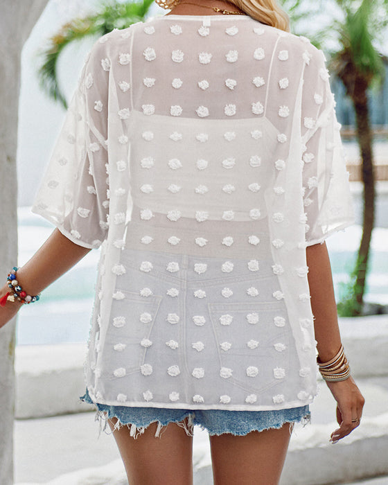 Żakardowa narzutka w jednolitym kolorze