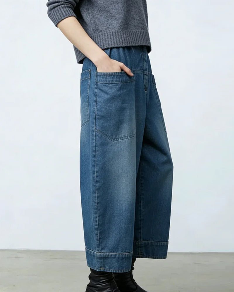 Jeans Duża Kieszeń Kostka