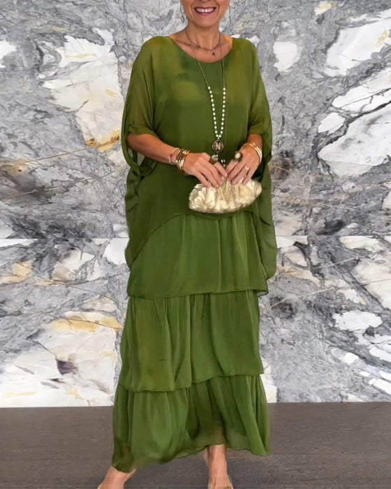 Sukienka o artystycznym stylu i luźnym kroju