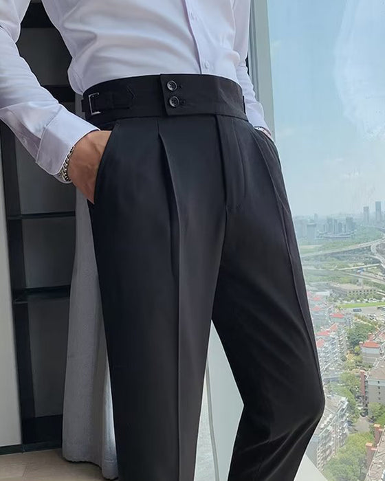 Męskie Spodnie Kieszeń Jednokolorowe Casual Sukienka