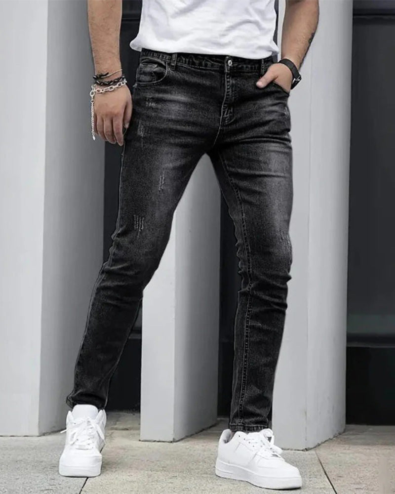 Jeans Męskie Casual Gładki