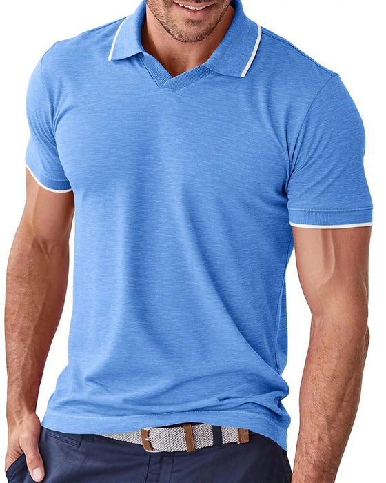 Koszulka Męska T-Shirt, Z Kołnierzykiem, Krótkie Rękawy