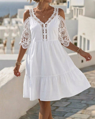 Sukienki Koronka Off-Shoulder Warstwowy Krótki
