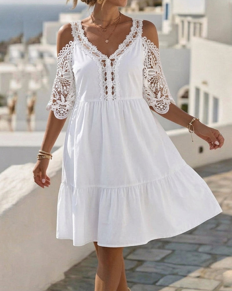 Sukienki Koronka Off-Shoulder Warstwowy Krótki