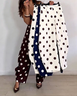 Spodnie Vintage Polka Dot Casual Harem