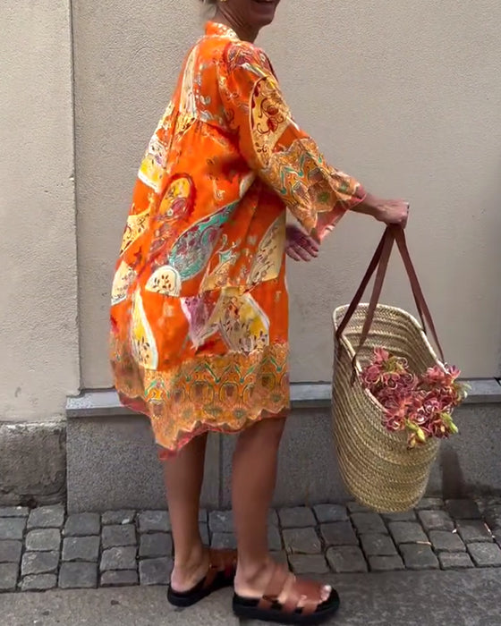 Sukienka Boho Z Modnym Nadrukiem