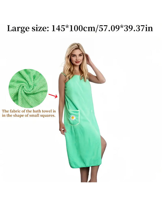 Miękki Chłonny Szybkoschnący Przenośny Ręcznik Kąpielowy Spódnica Z Kwiatowym Wzorem Kieszeń