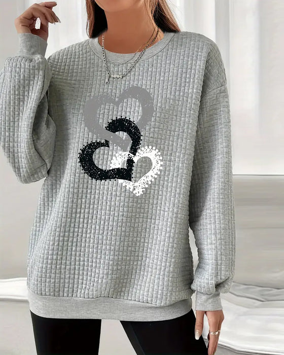 Bluza Z Długim Rękawem Z Nadrukiem Serca