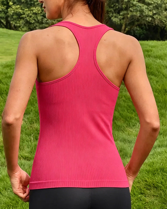 Tank Top Racerback Ramiączko Wbudowany Biustonosz