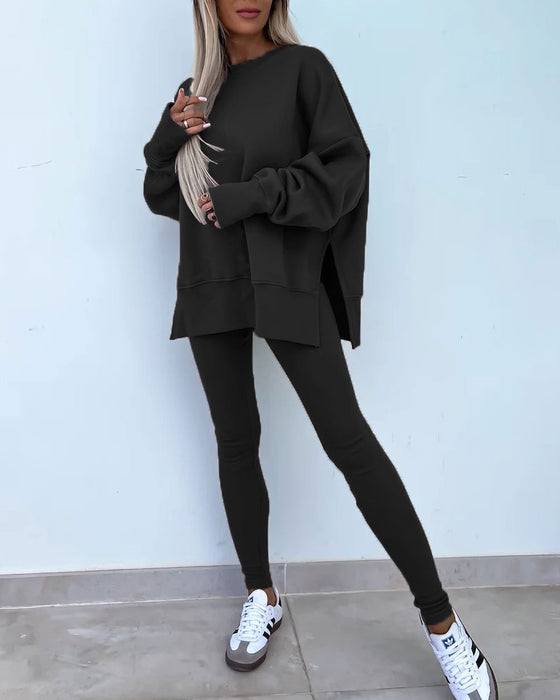 Zestaw Slim Spodnie Luźny Bluza