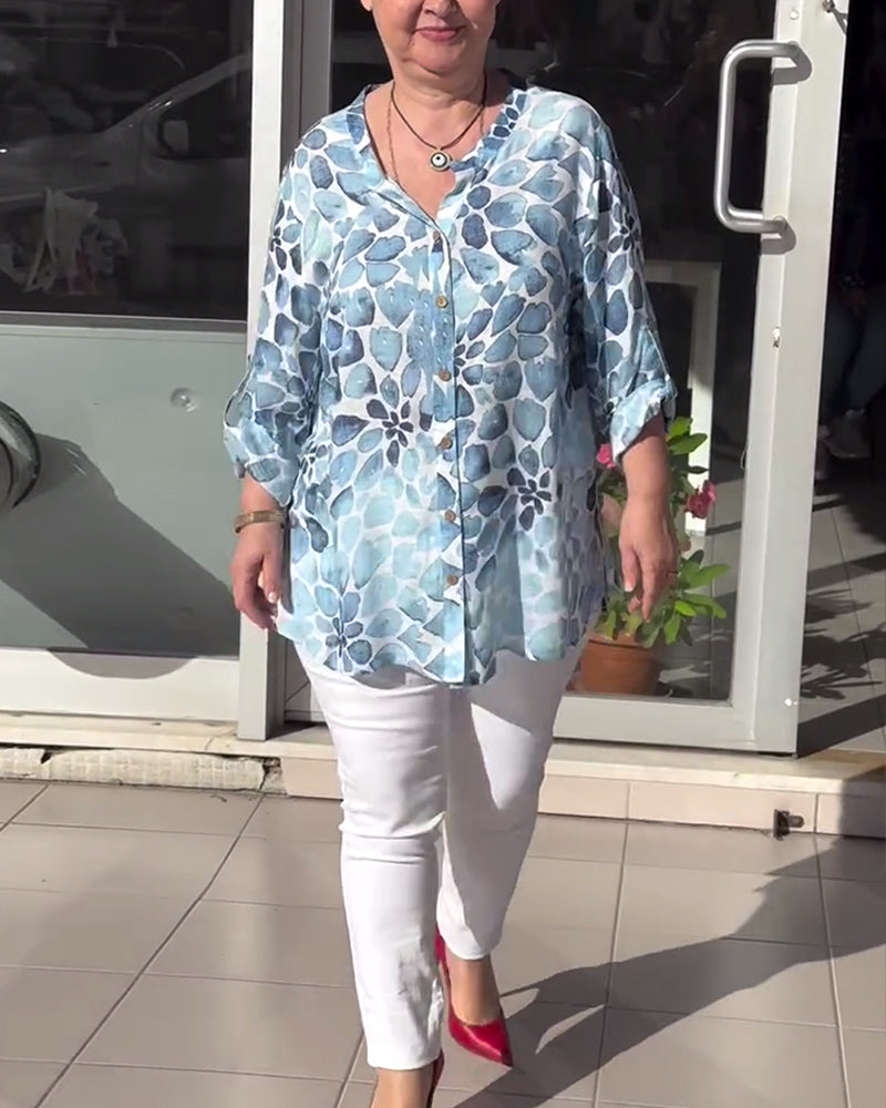 Koszula zapinana na guziki i z nadrukiem w stylu casual