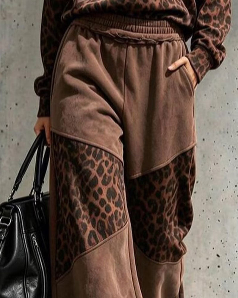 Zestaw Wzór Panterki Patchwork Bluza