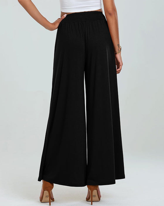 Spodnie Kieszeń Elastyczna Talia Bootcut