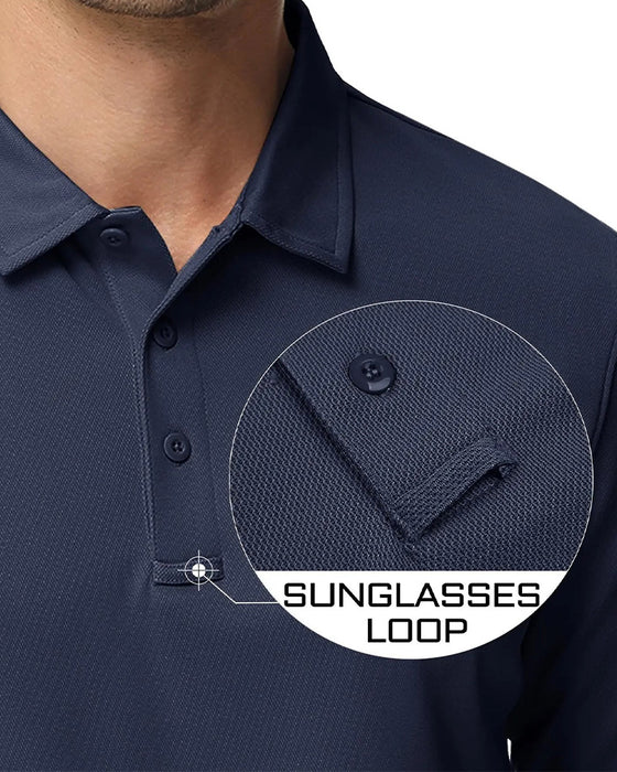 T-Shirt Kołnierz Polo Długi Rękaw Swobodny