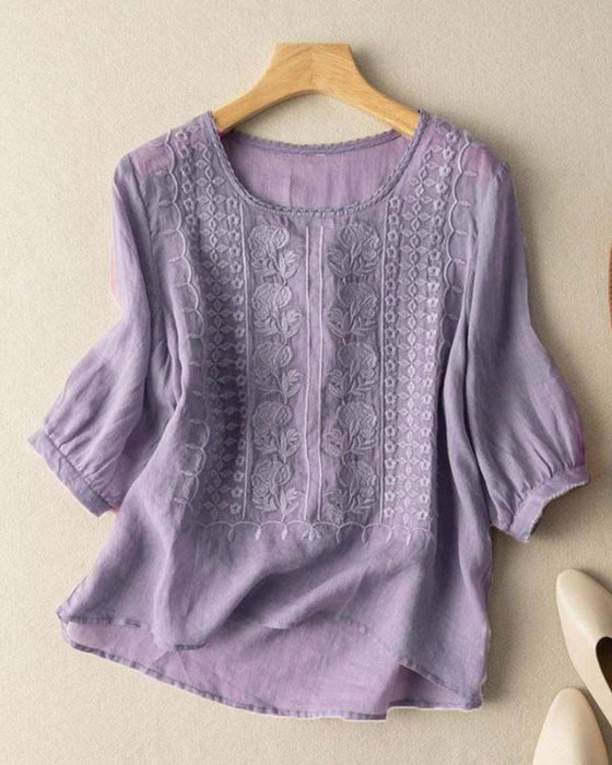 T-Shirt Retro Oddychający Okrągły Dekolt