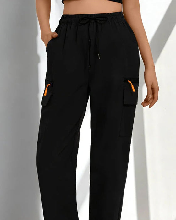 Pants Sznurek Luźny Casual Cargo