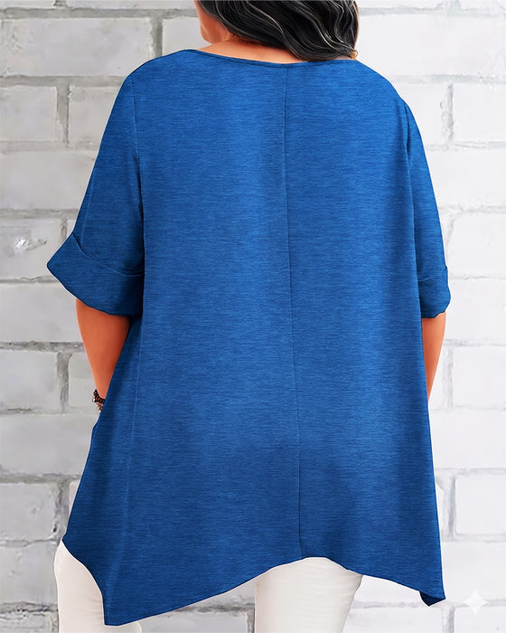 T-Shirt Luźny Boczna Kieszeń