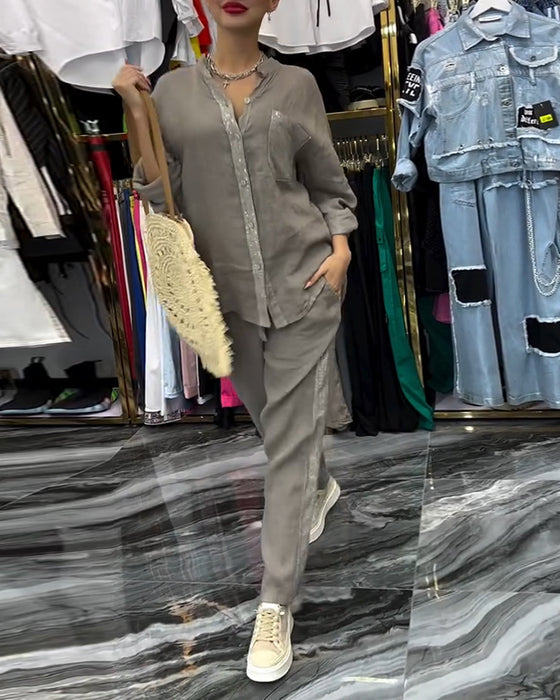 Garnitur Stójka Kieszeń Casual