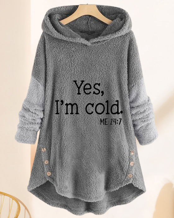 Bluza z kapturem z długim rękawem i nadrukiem