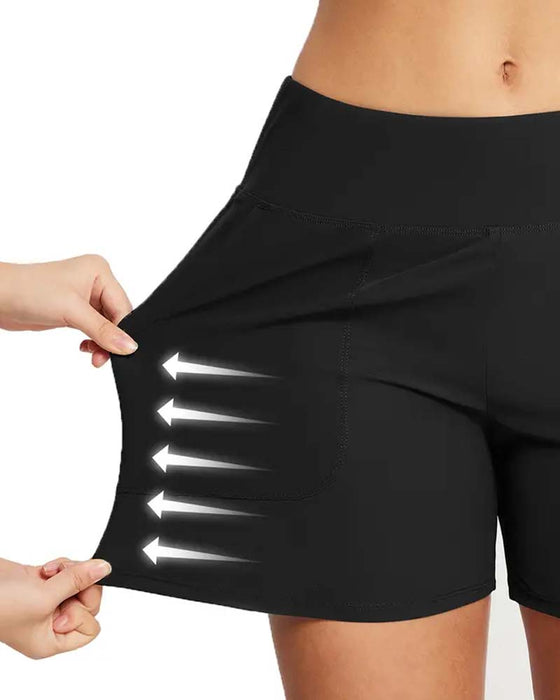 Szorty Wysoki Stan Rozcięcie Sportowe Casual