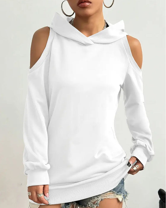 Bluza Z Kapturem Typu Off-The-Shoulder