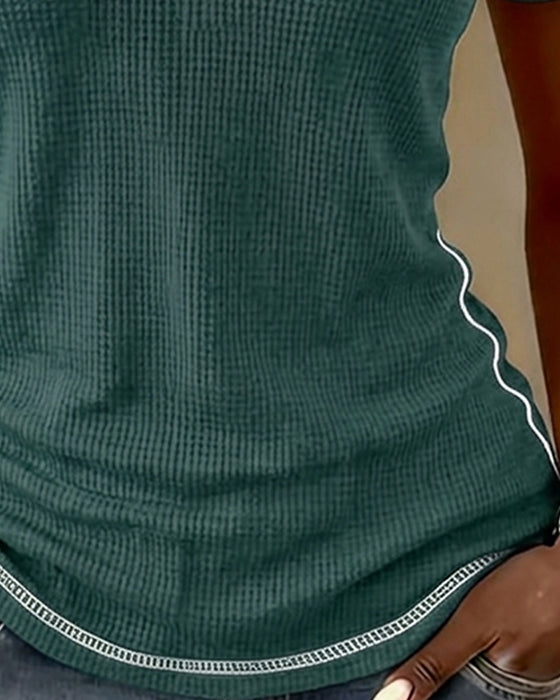 T-Shirt Tkanina Gofra Henley