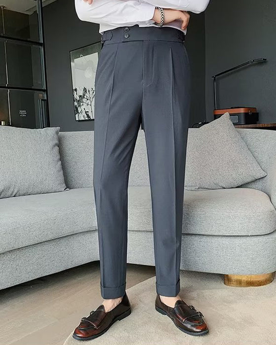 Męskie Spodnie Kieszeń Jednokolorowe Casual Sukienka