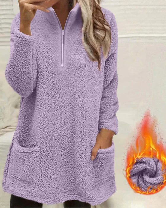 Bluza Jednokolorowa Z Wysokim Kołnierzem