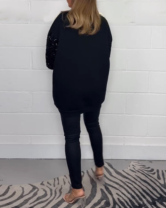 Bluza z długim rękawem i okrągłym dekoltem