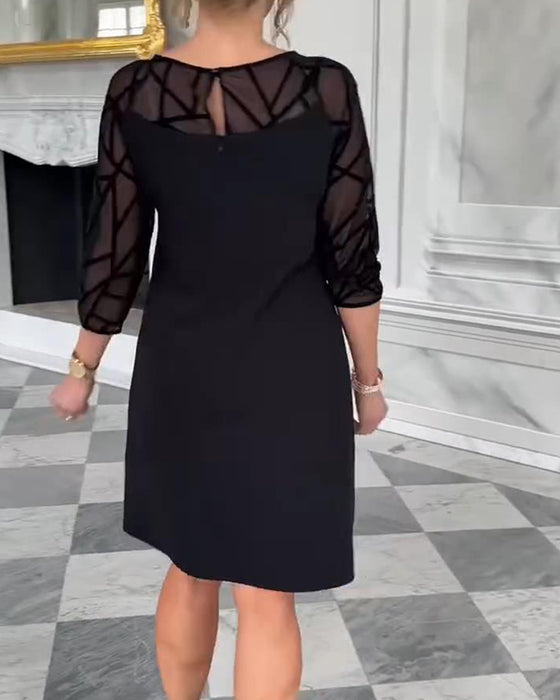 Elegancka Sukienka Z Okrągłym Dekoltem I Modnym Designem