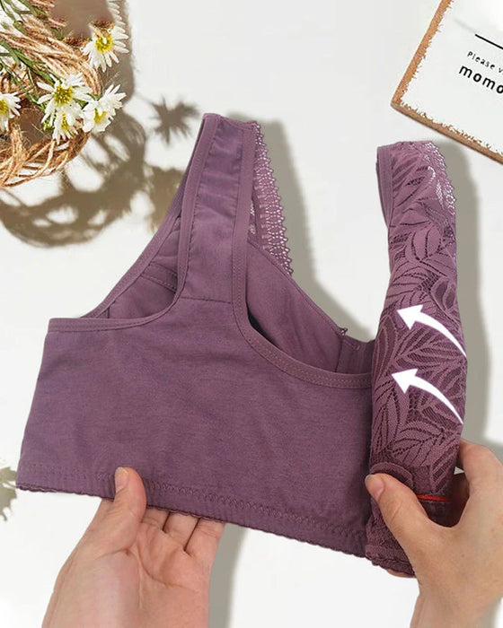 Koronkowy biustonosz zapinany z przodu na zamek