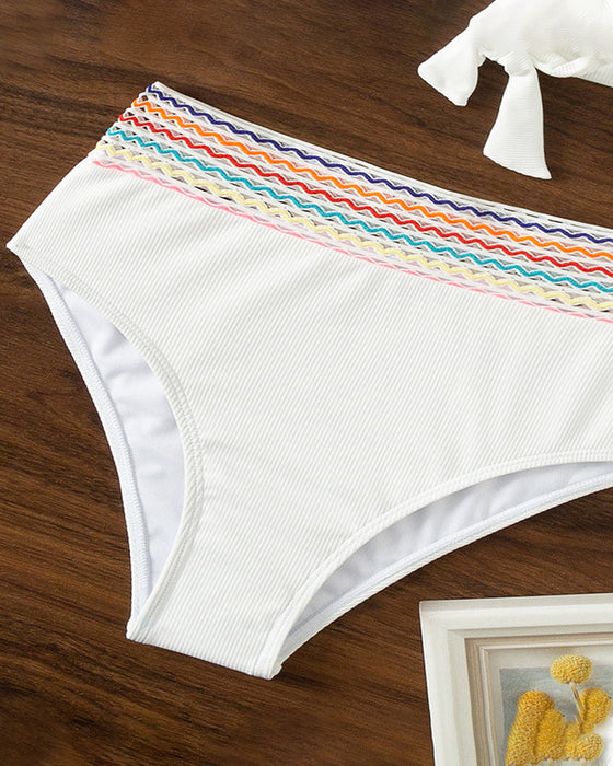 Strój kąpielowy na ramiączkach z paskami