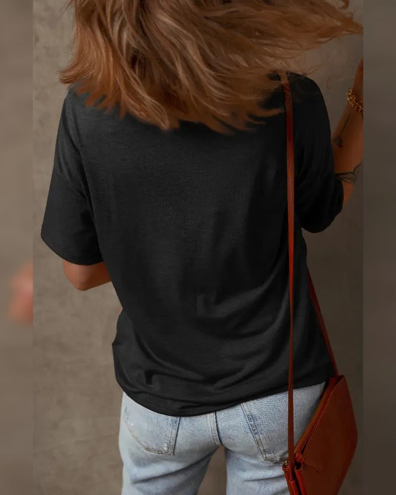 T-Shirt Kolorowe Bloki Gofrowana Dzianina