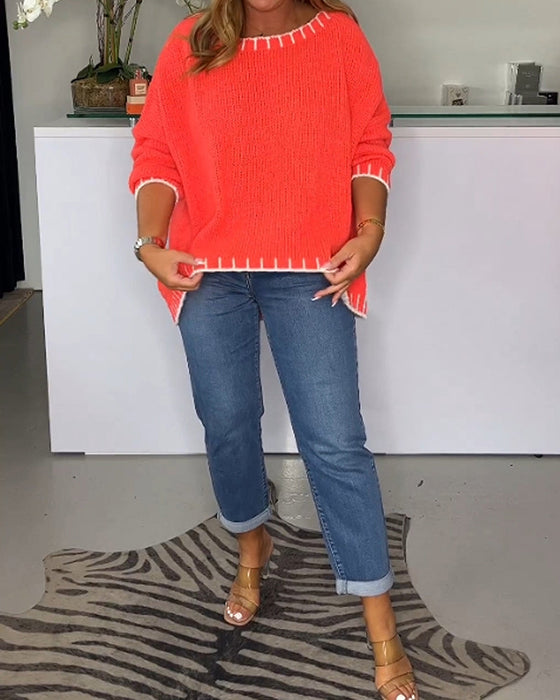 Sweterek z okrągłym dekoltem