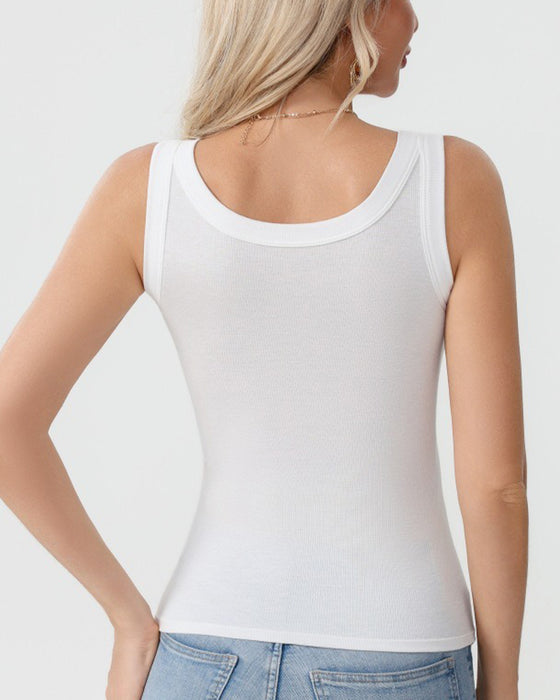 Top Cami Jednokolorowy Z Wbudowanym Biustonoszem