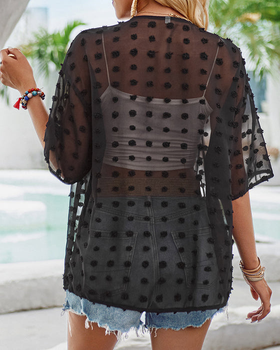 Żakardowa narzutka w jednolitym kolorze