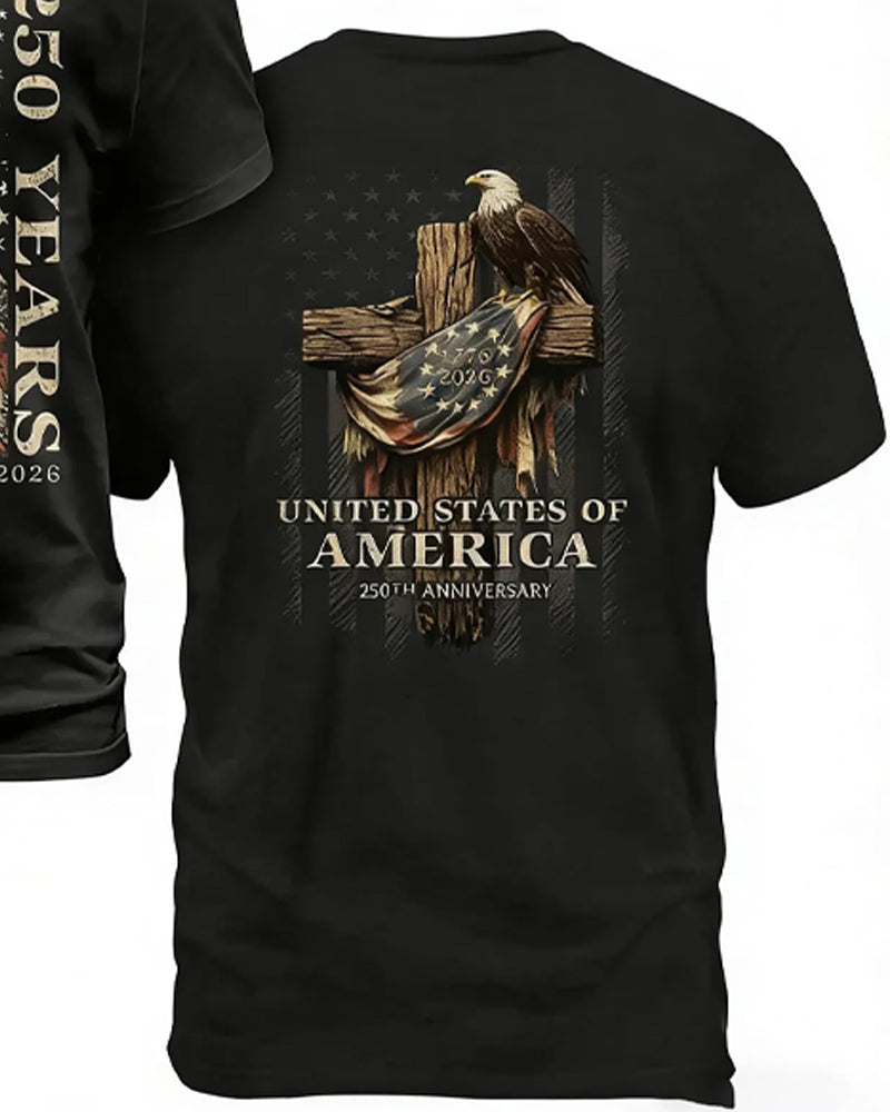 T-Shirt Okrągły Dekolt Przód I Tył Druk Unisex