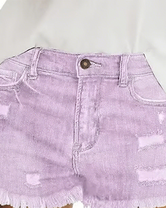Szorty Surowe Wykończenie Denim