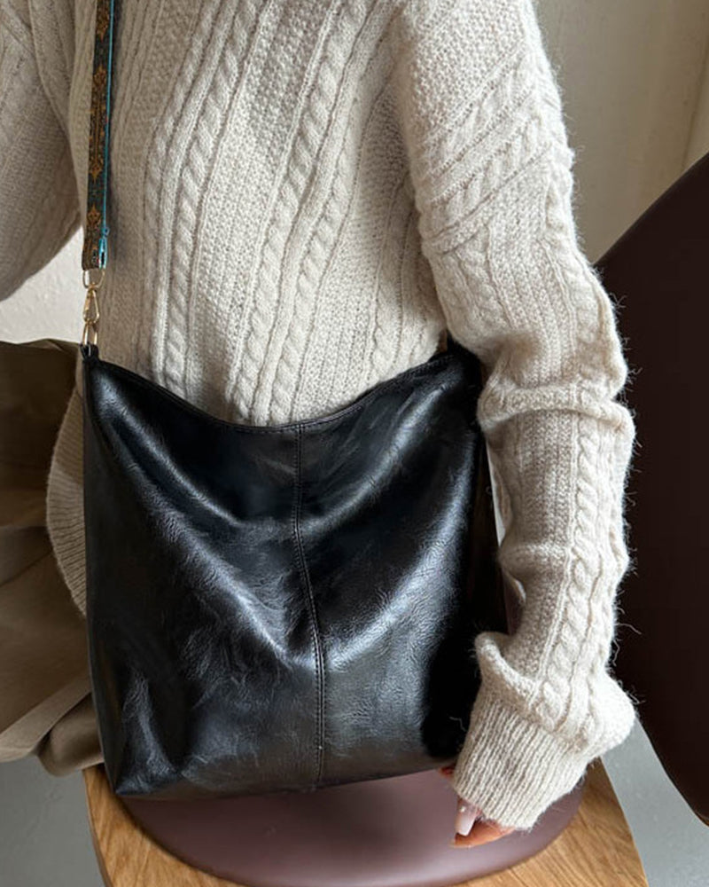 Torba o dużej pojemności z paskiem na ramię w stylu vintage