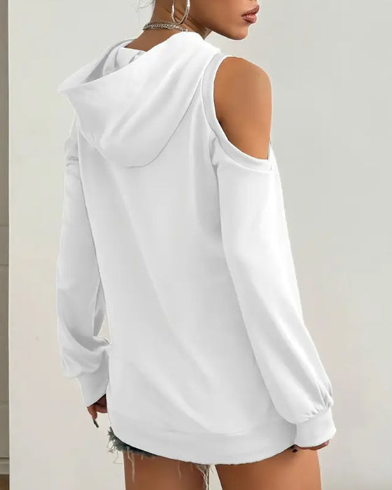 Bluza Z Kapturem Typu Off-The-Shoulder