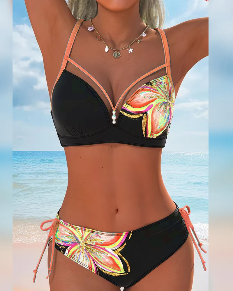 Bikini Bralette Sznurowany Drukowany
