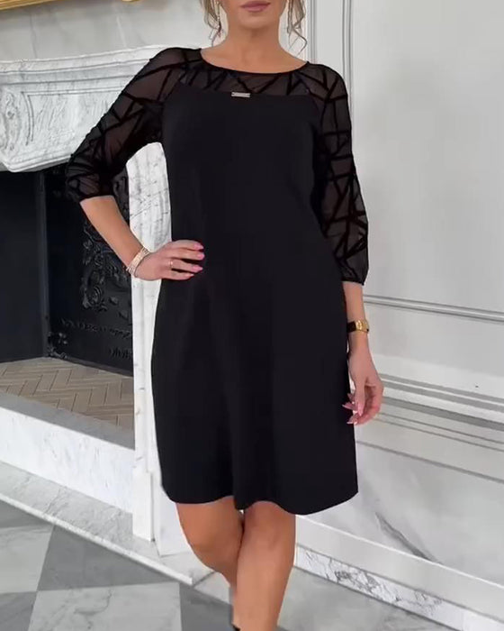 Elegancka Sukienka Z Okrągłym Dekoltem I Modnym Designem