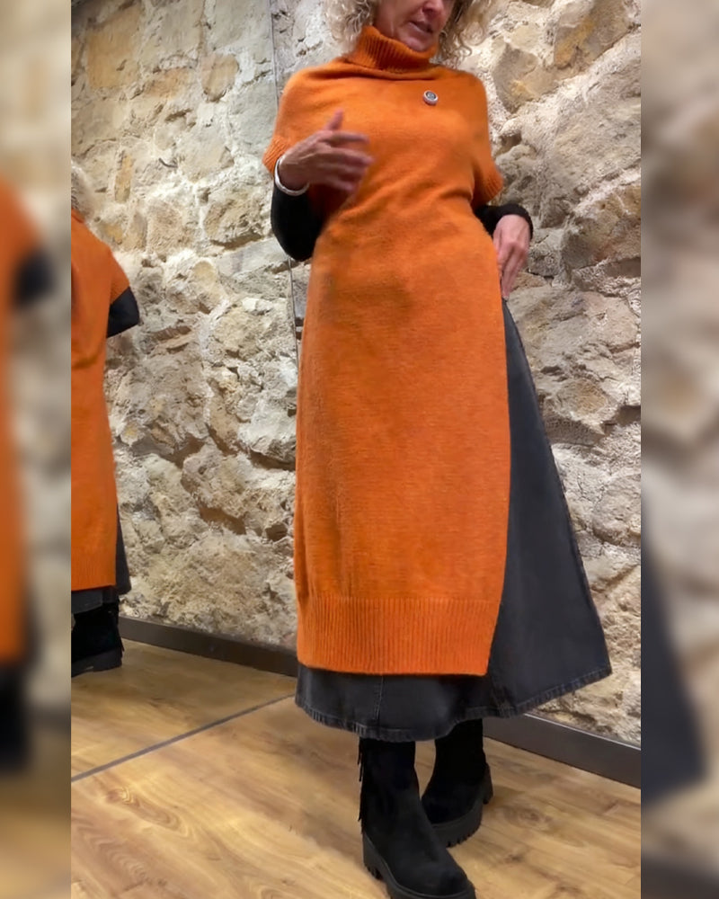 Krótki Rękaw Golf Z Rozcięciem I Golfowym Kołnierzem