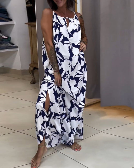 Sukienka z wiązaniami i nadrukiem