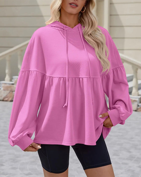 Sweatshirt Kaptur Ściągacz Luźny