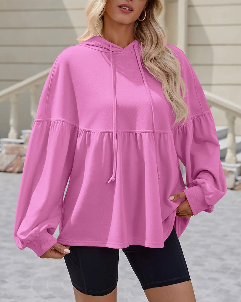 Sweatshirt Kaptur Ściągacz Luźny