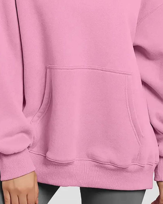 Hoodie Jednolity Kolor Długi Rękaw Swobodny