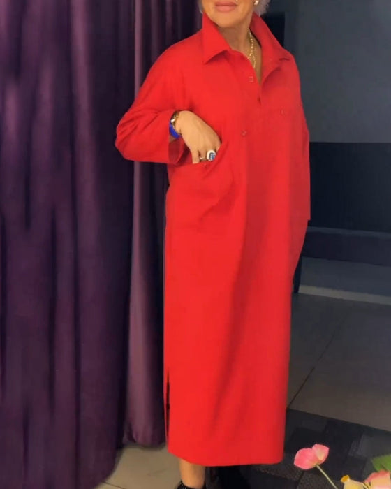 Sukienka o swobodnym kroju z kołnierzykiem